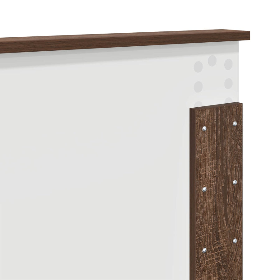 Bedframe met hoofdeinde Bruin Eiken 140 x 200 cm Bewerkt hout