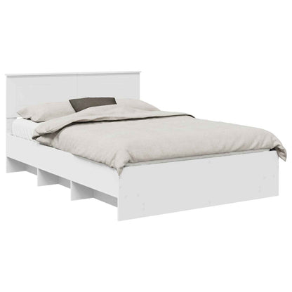 Bedframe met hoofdeinde Wit 140 x 200 cm Bewerkt hout