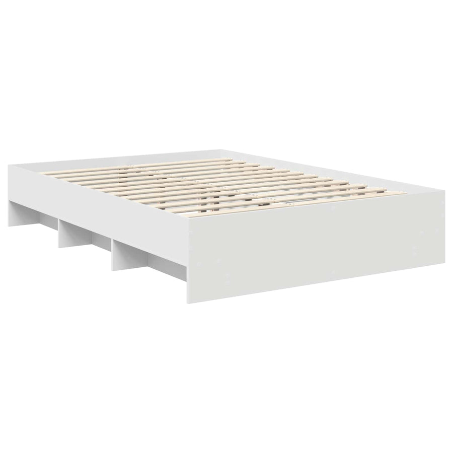 Bedframe met hoofdeinde Wit 140 x 200 cm Bewerkt hout