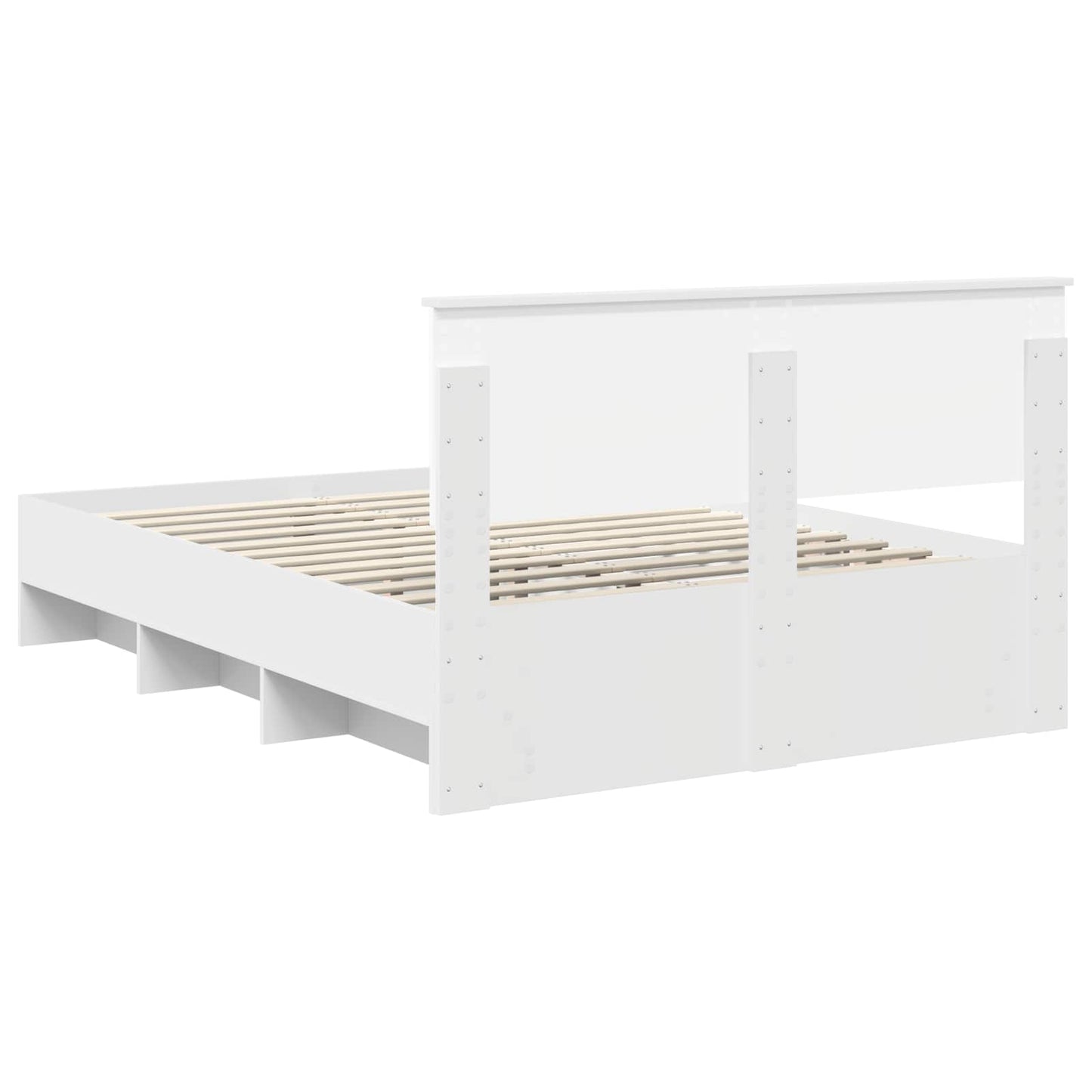Bedframe met hoofdeinde Wit 140 x 200 cm Bewerkt hout