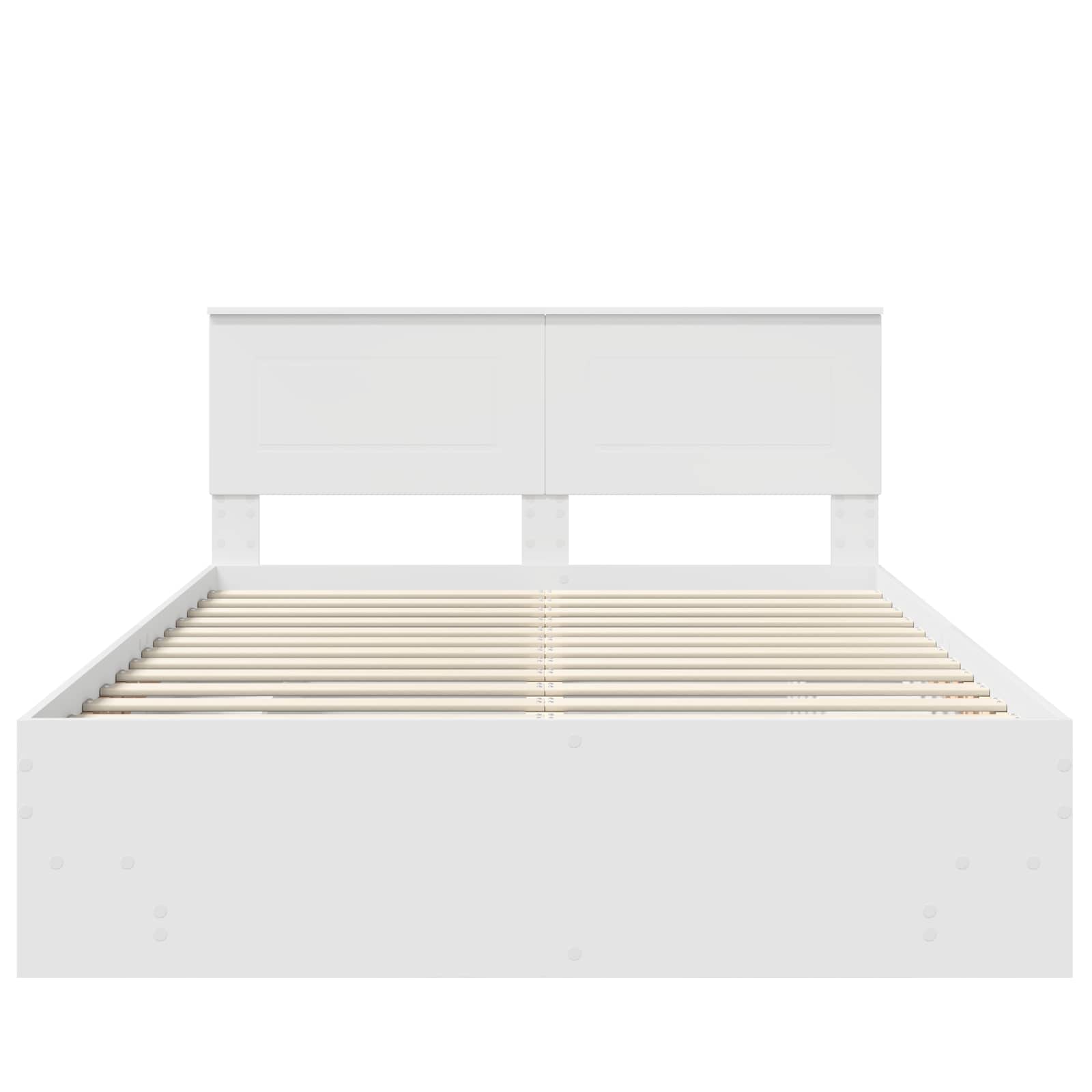 Bedframe met hoofdeinde Wit 140 x 200 cm Bewerkt hout