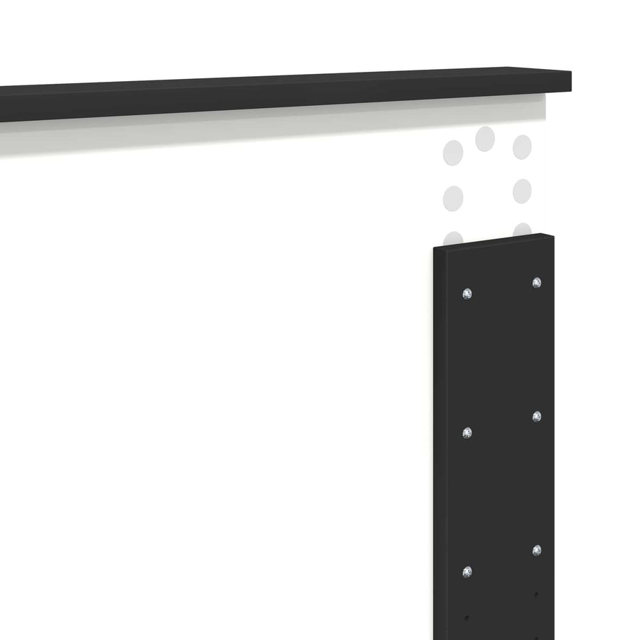 Bedframe met hoofdeinde Zwart 140 x 200 cm Bewerkt hout