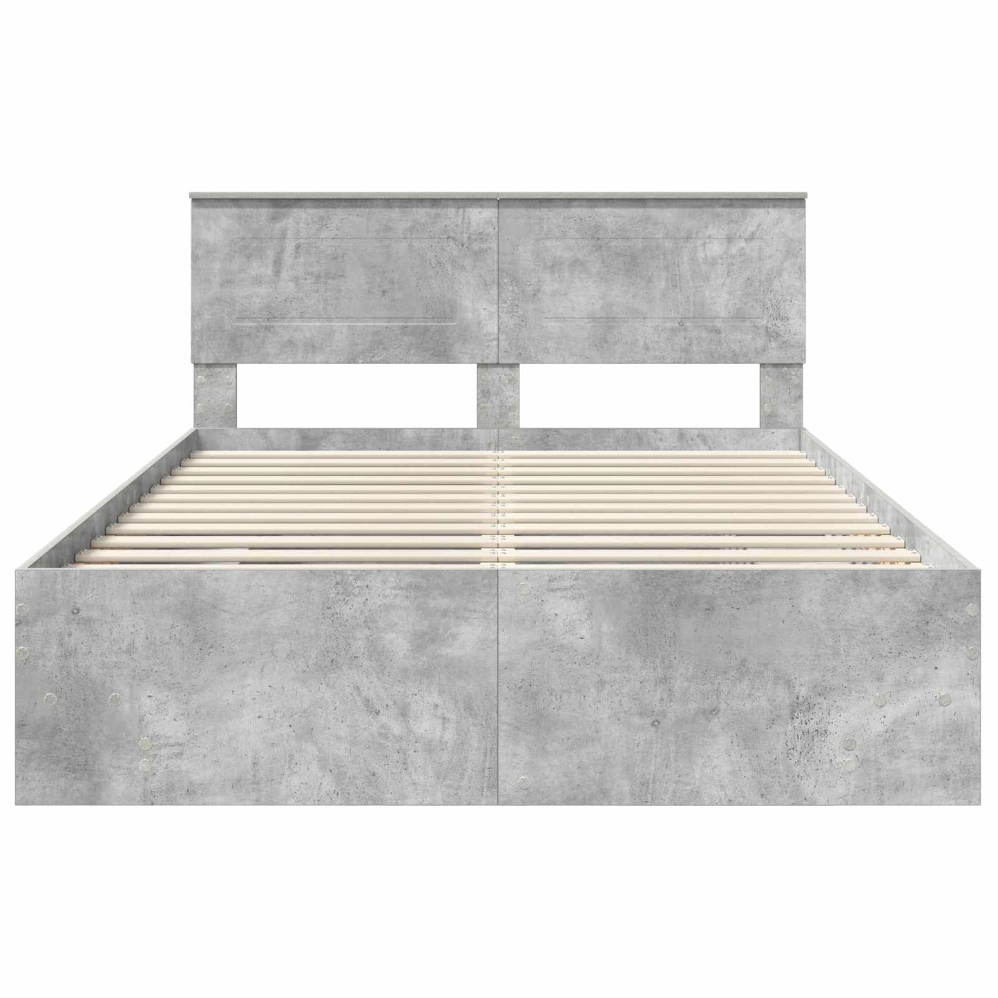 Bedframe met hoofdeinde Beton Grijs 140 x 200 cm Bewerkt hout
