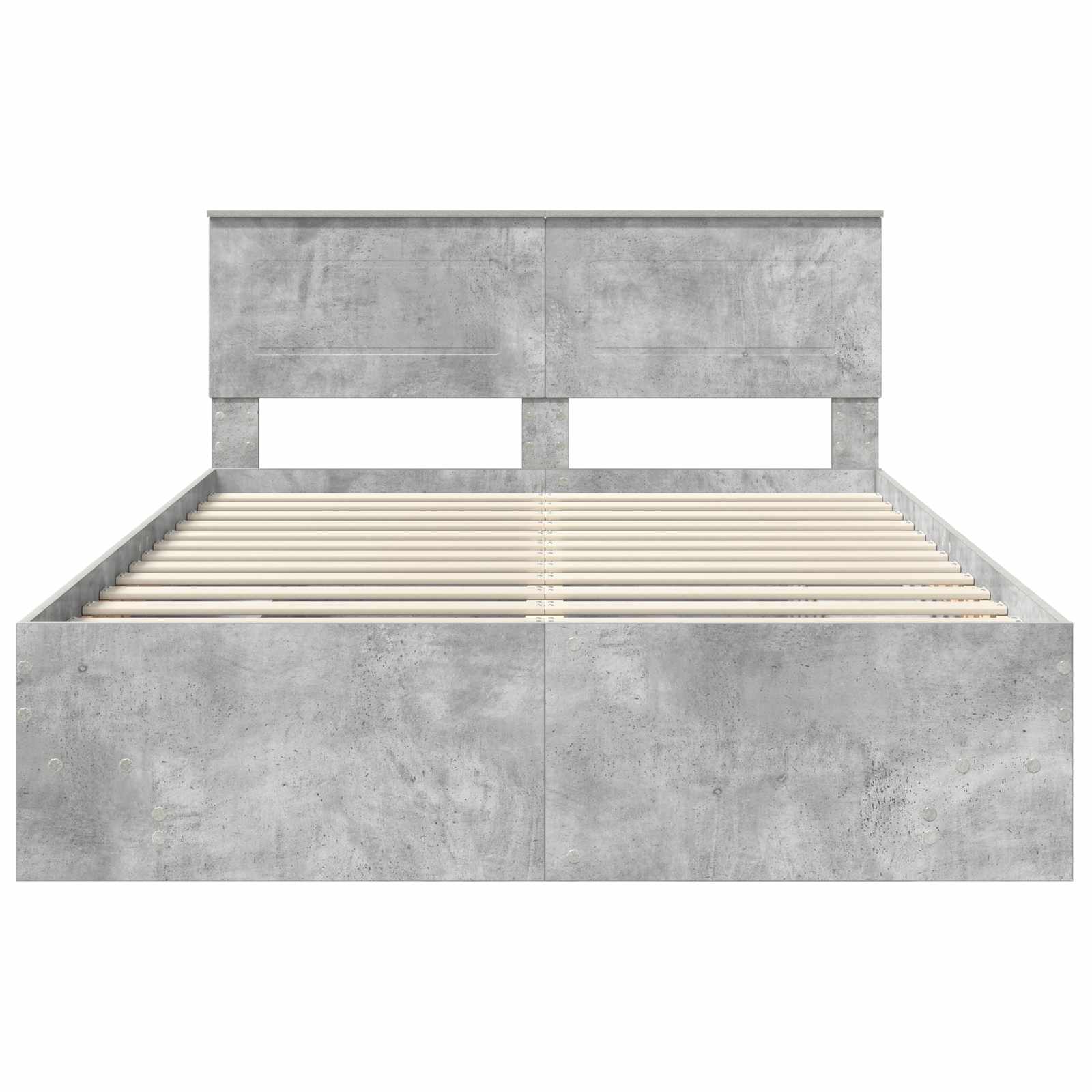 Bedframe met hoofdeinde Beton Grijs 140 x 200 cm Bewerkt hout