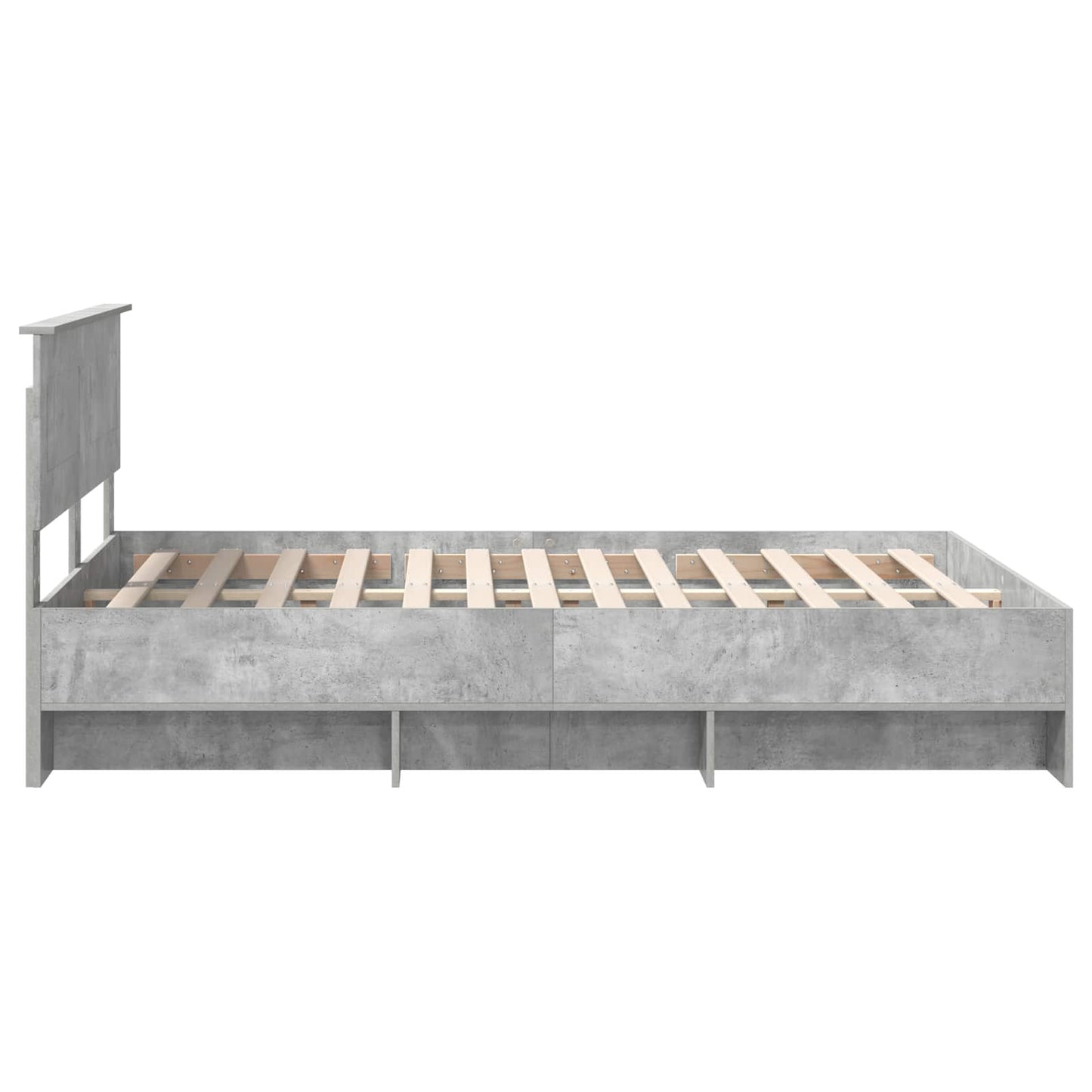 Bedframe met hoofdeinde Beton Grijs 140 x 200 cm Bewerkt hout