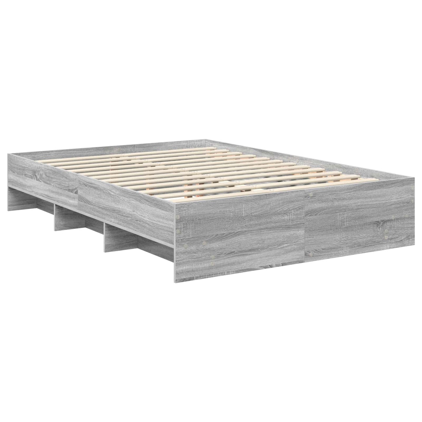 Bedframe met hoofdeinde Grijs Sonoma 140 x 200 cm Bewerkt hout