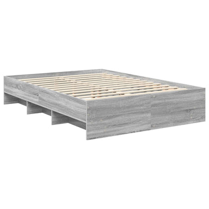 Bedframe met hoofdeinde Grijs Sonoma 140 x 200 cm Bewerkt hout