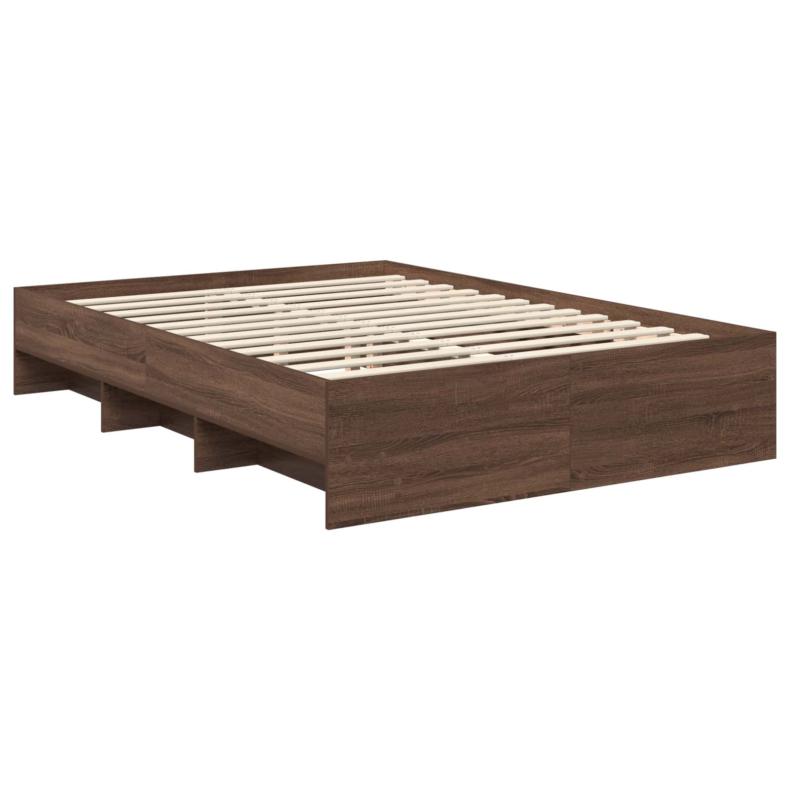 Bedframe met hoofdeinde Bruin Eiken 140 x 200 cm Bewerkt hout