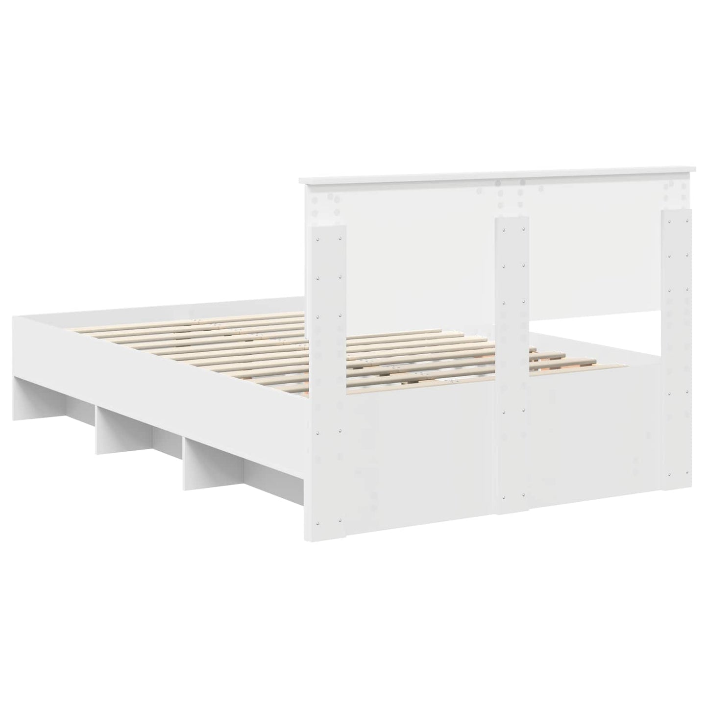Bedframe met hoofdeinde Wit 137 x 203 cm Bewerkt hout