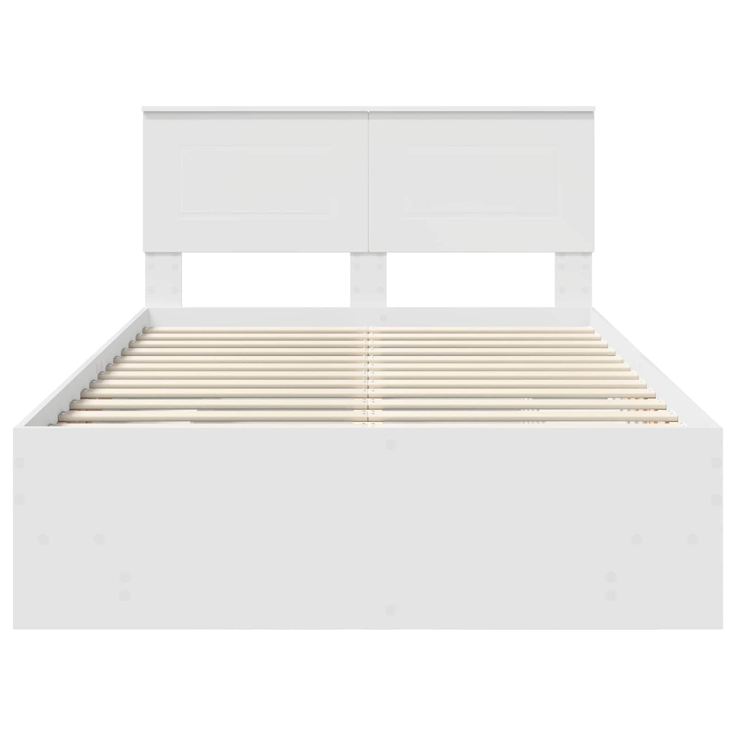 Bedframe met hoofdeinde Wit 137 x 203 cm Bewerkt hout