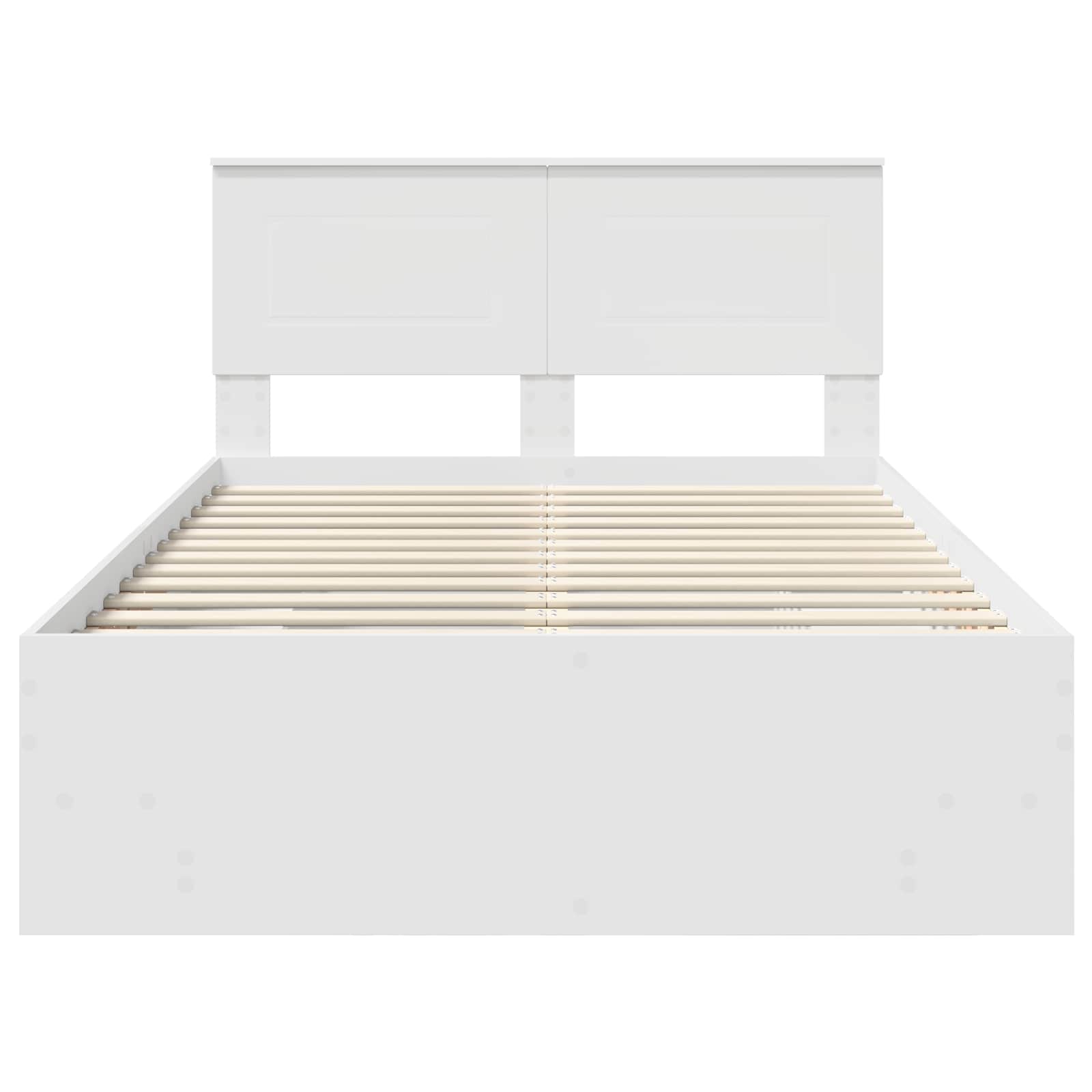 Bedframe met hoofdeinde Wit 137 x 203 cm Bewerkt hout