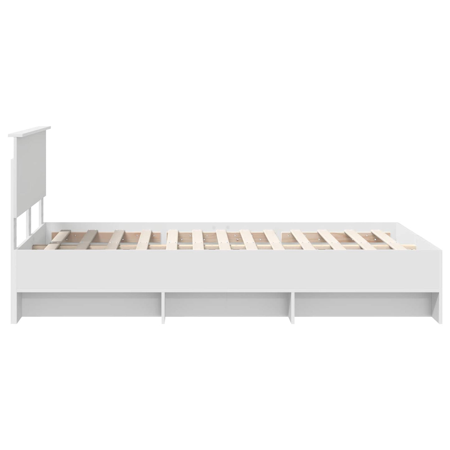 Bedframe met hoofdeinde Wit 137 x 203 cm Bewerkt hout