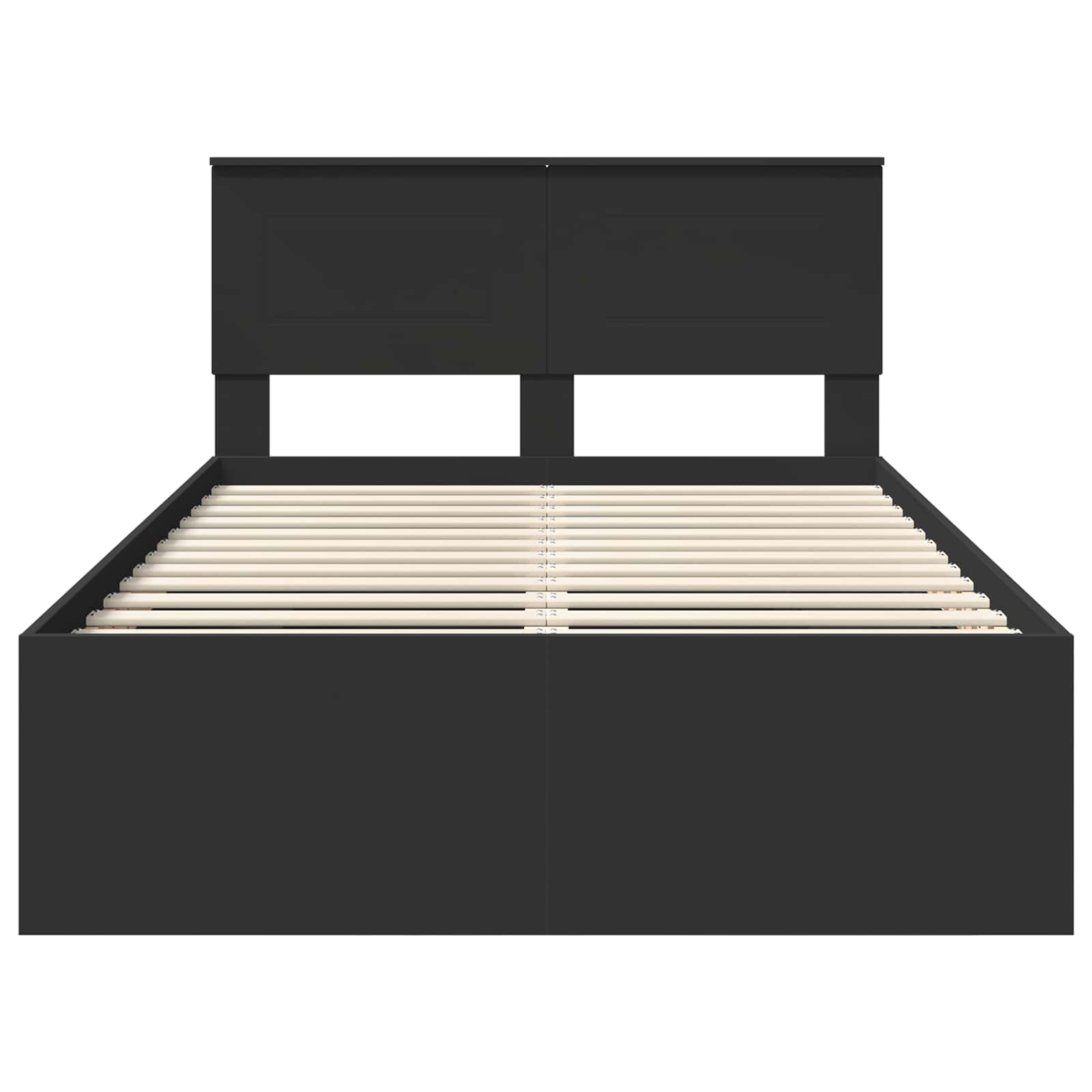 Bedframe met hoofdeinde Zwart 137 x 203 cm Bewerkt hout