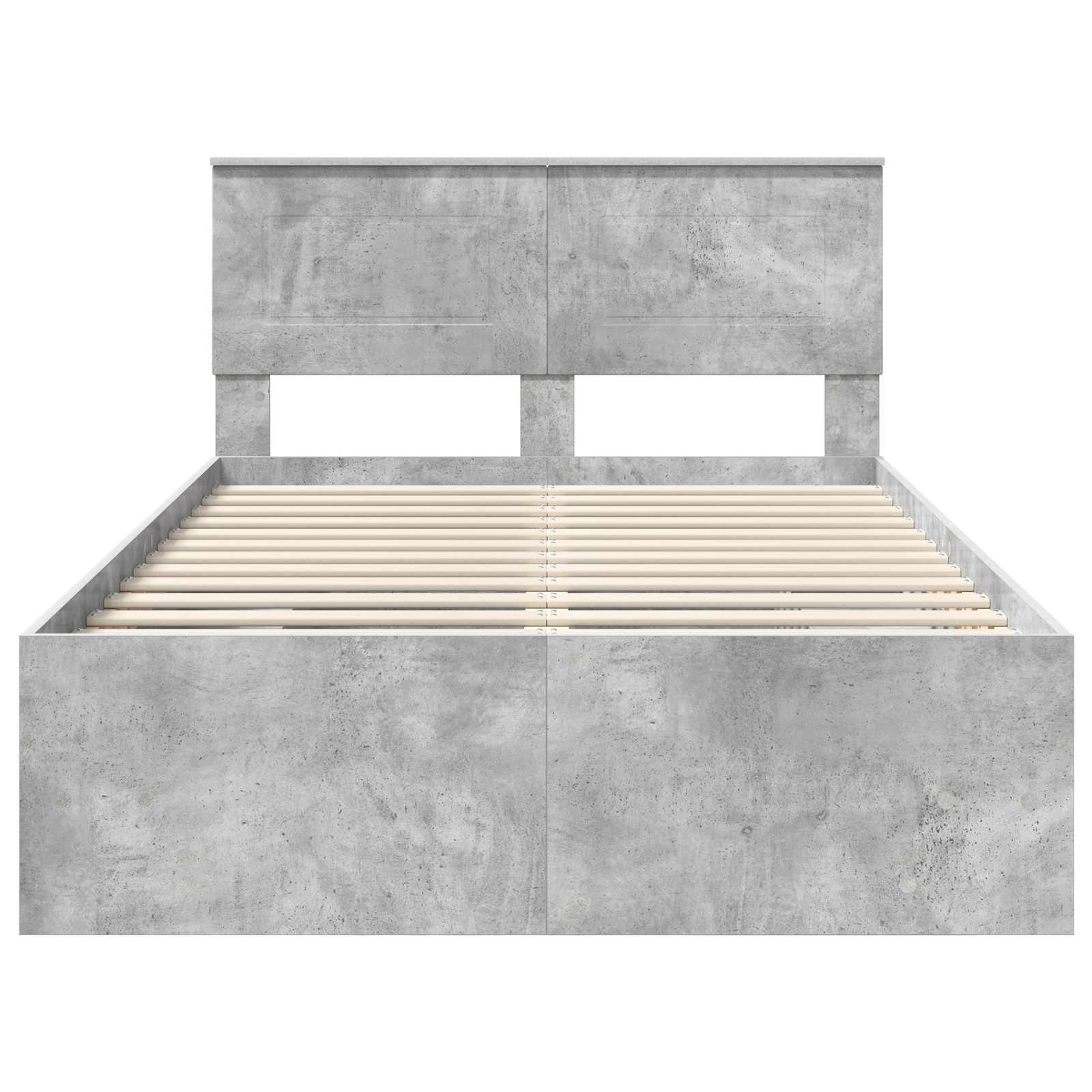 Bedframe met hoofdeinde Beton Grijs 137 x 203 cm Bewerkt hout