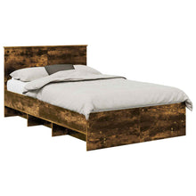 Bedframe met hoofdeinde Gerookt eiken 137 x 203 cm Bewerkt hout