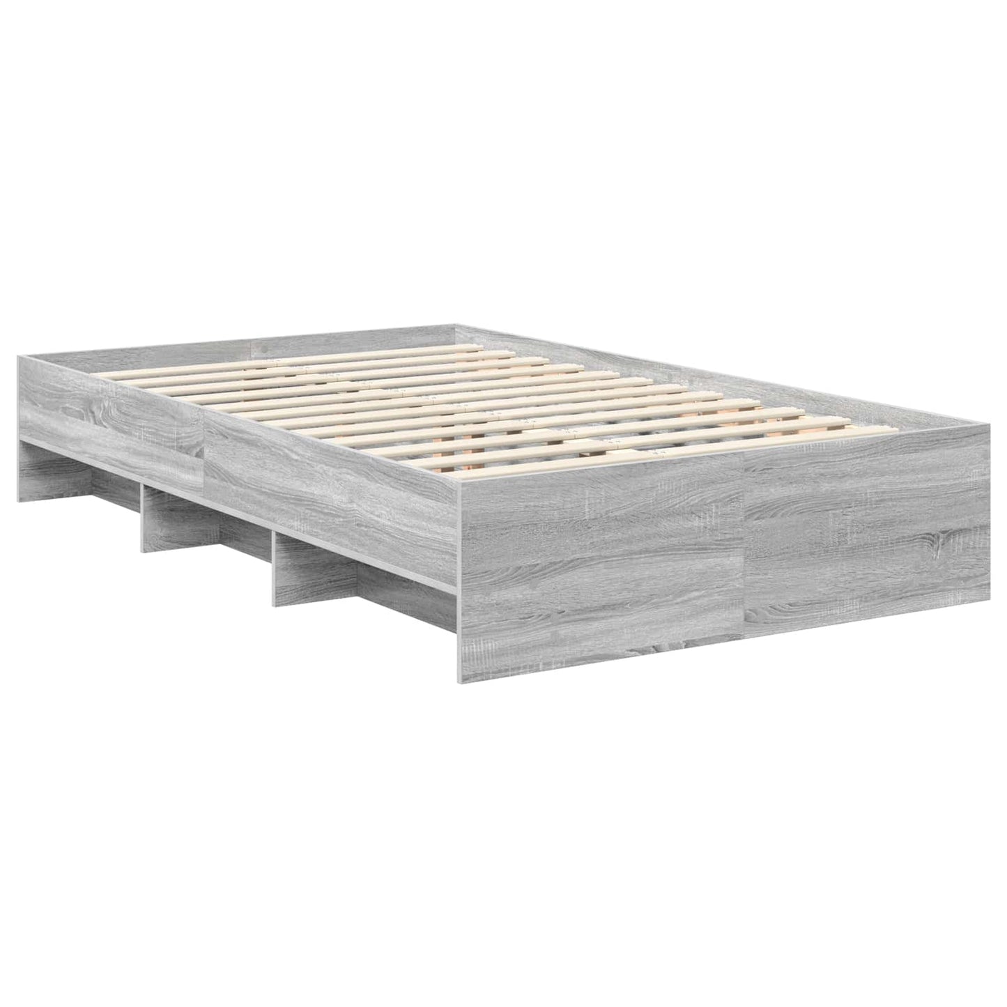 Bedframe met hoofdeinde Grijs Sonoma 137 x 203 cm Bewerkt hout