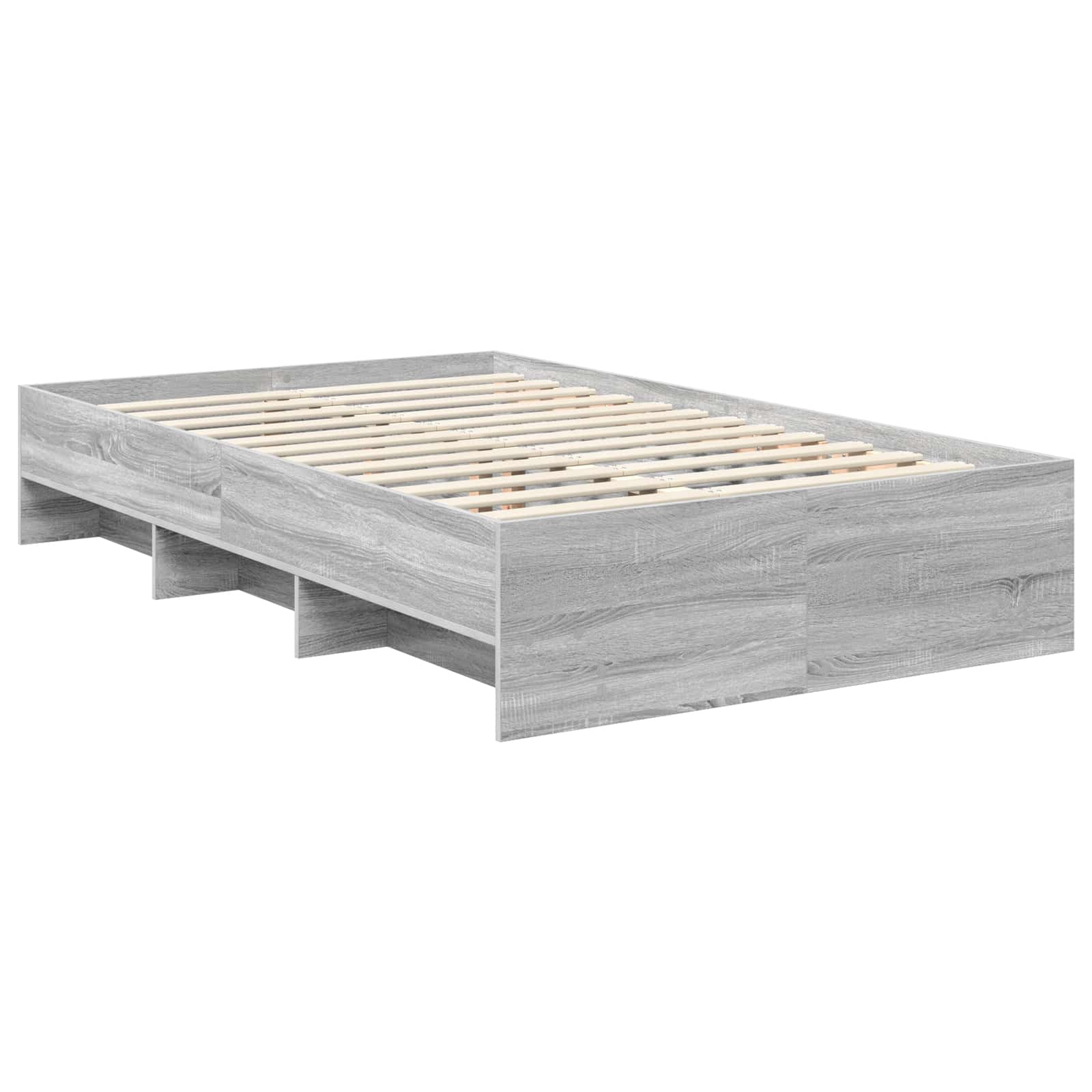Bedframe met hoofdeinde Grijs Sonoma 137 x 203 cm Bewerkt hout