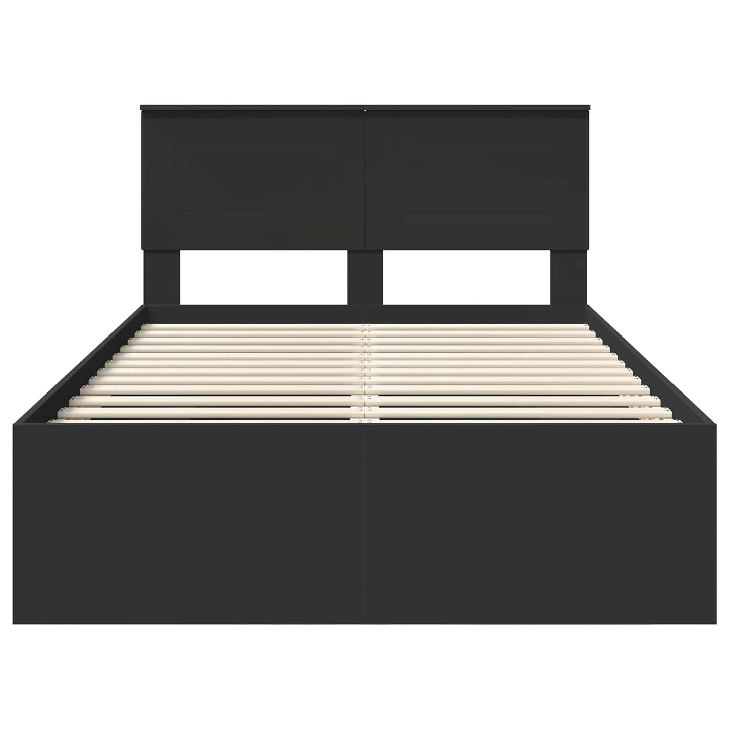 Bedframe met hoofdeinde Zwart 120 x 123 cm Bewerkt hout