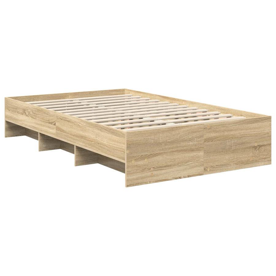 Bedframe met hoofdeinde Sonoma Eiken 120 x 123 cm Bewerkt hout