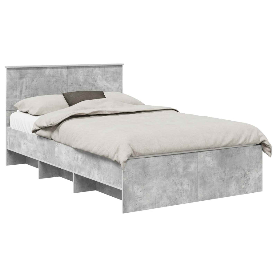 Bedframe met hoofdeinde Beton Grijs 120 x 123 cm Bewerkt hout