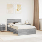 Bed frame with headboard Grey Sonoma 120 x 200 cm Engineered wood