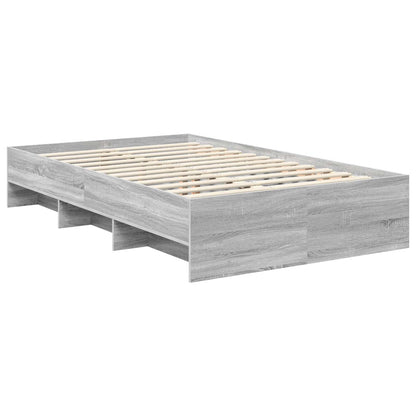 Bedframe met hoofdeinde Grijs Sonoma 120 x 123 cm Bewerkt hout
