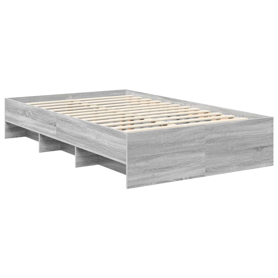 Bedframe met hoofdeinde Grijs Sonoma 120 x 123 cm Bewerkt hout