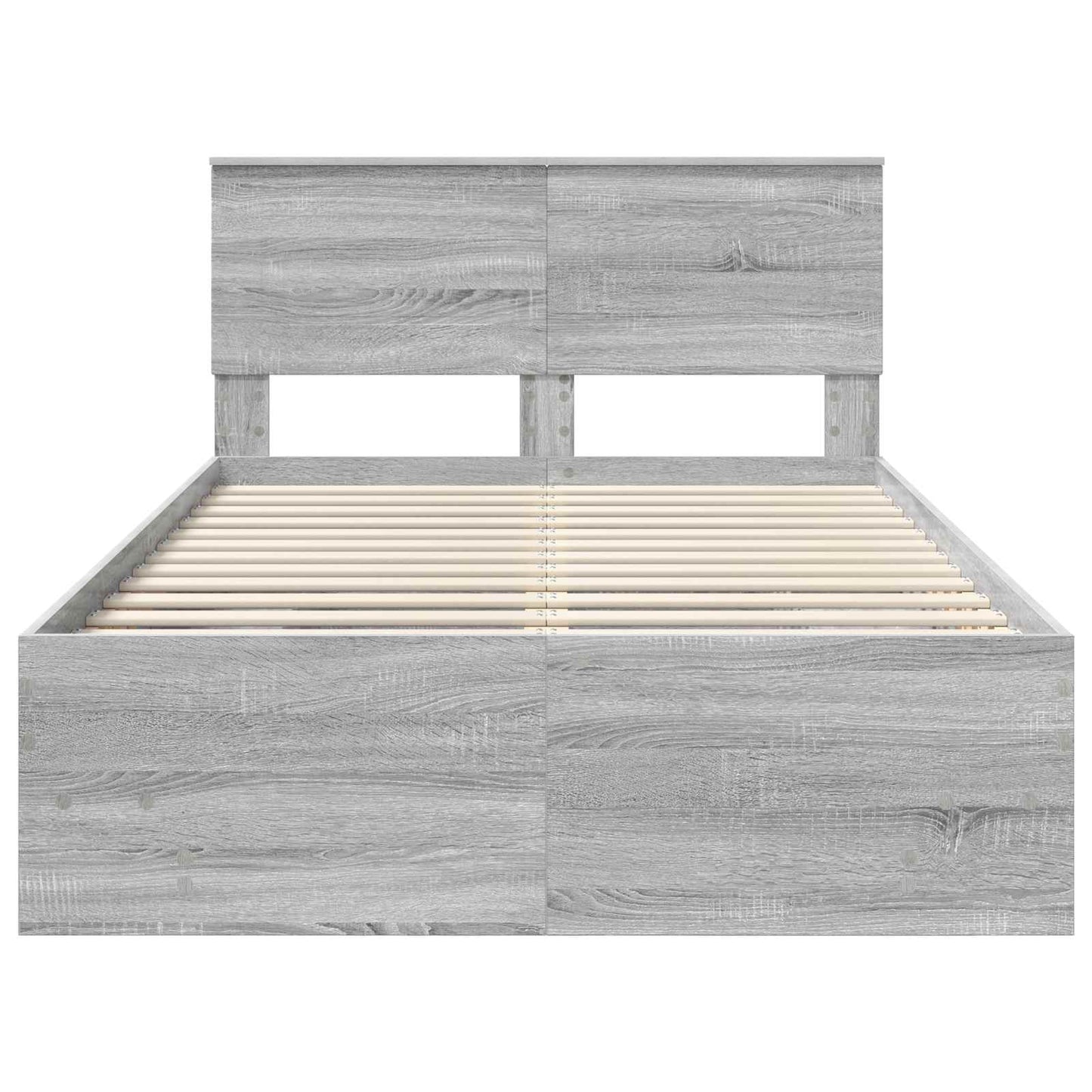 Bedframe met hoofdeinde Grijs Sonoma 120 x 123 cm Bewerkt hout