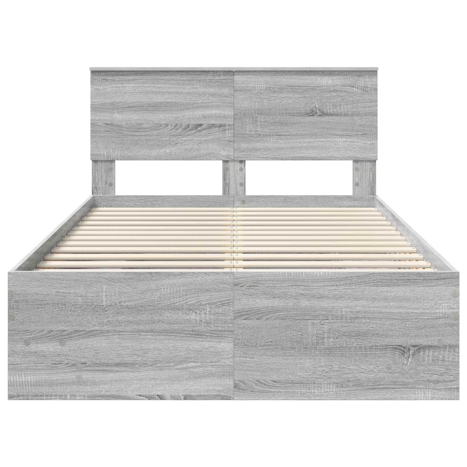 Bedframe met hoofdeinde Grijs Sonoma 120 x 123 cm Bewerkt hout