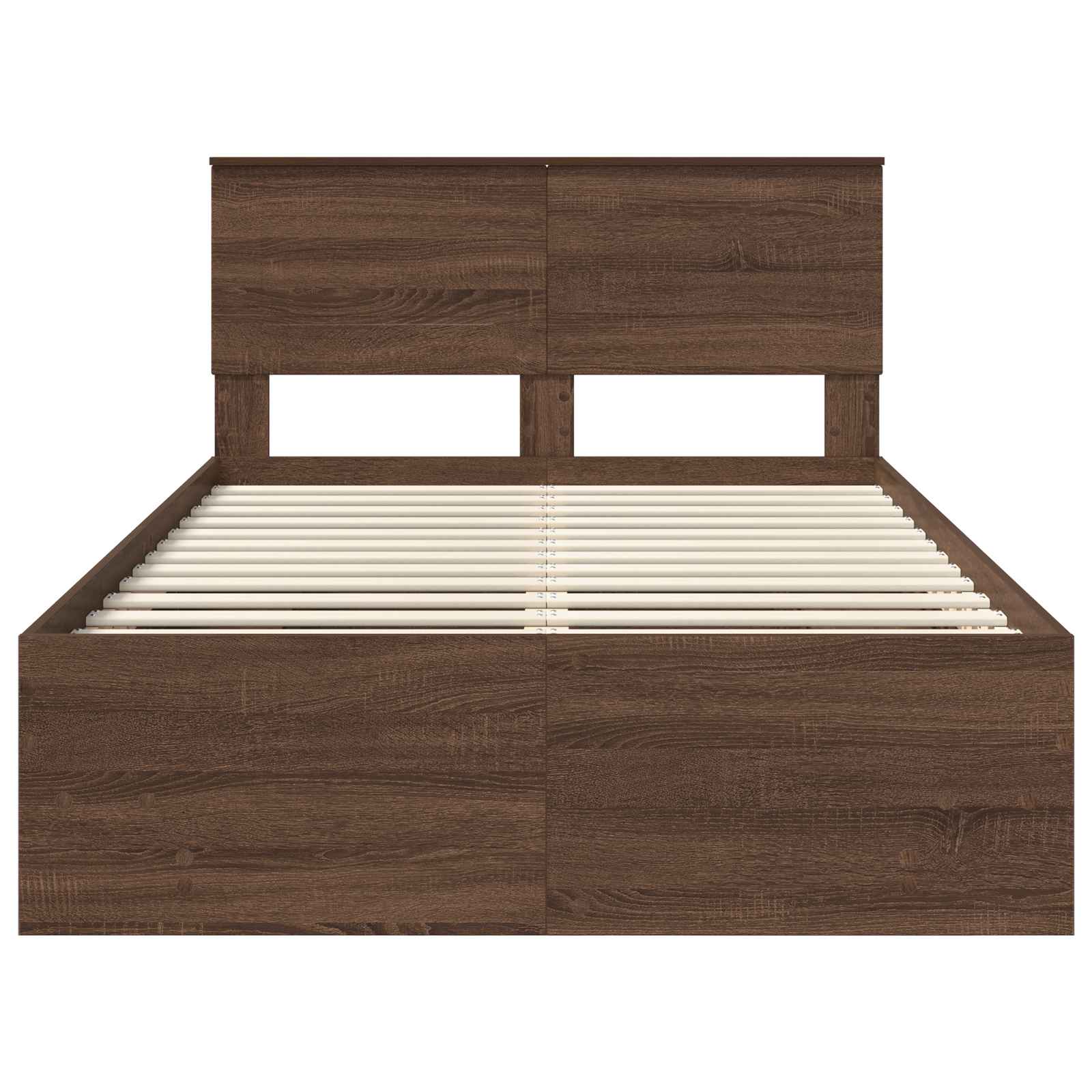 Bedframe met hoofdeinde Bruin Eiken 120 x 123 cm Bewerkt hout