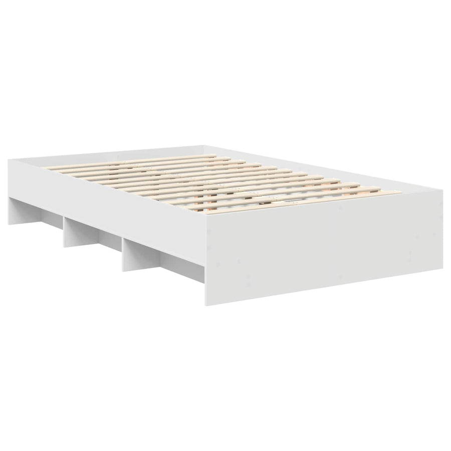 Bedframe met hoofdeinde Wit 120 x 123 cm Bewerkt hout