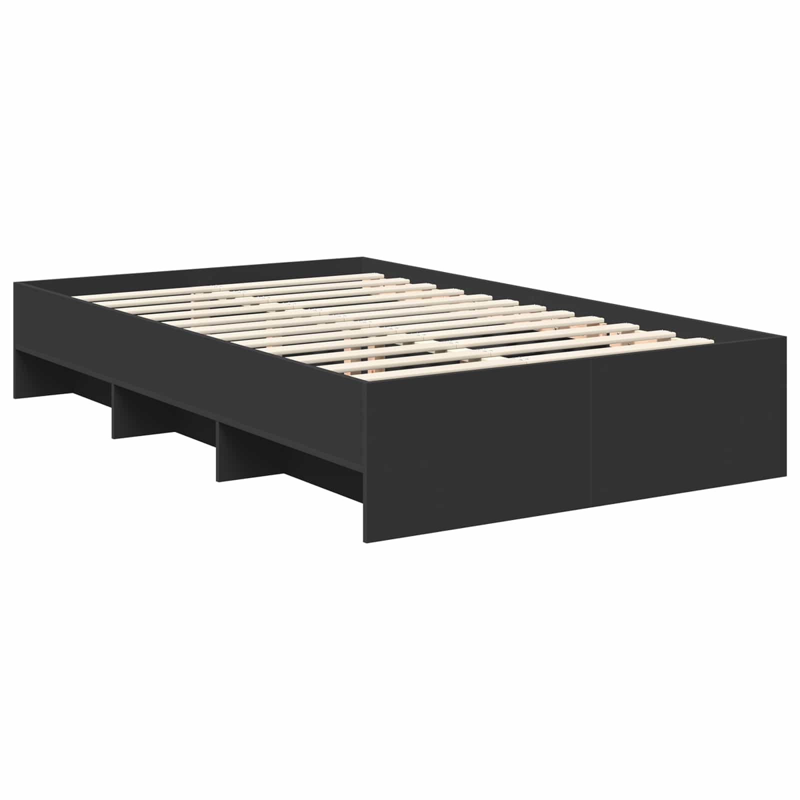 Bedframe met hoofdeinde Zwart 120 x 123 cm Bewerkt hout