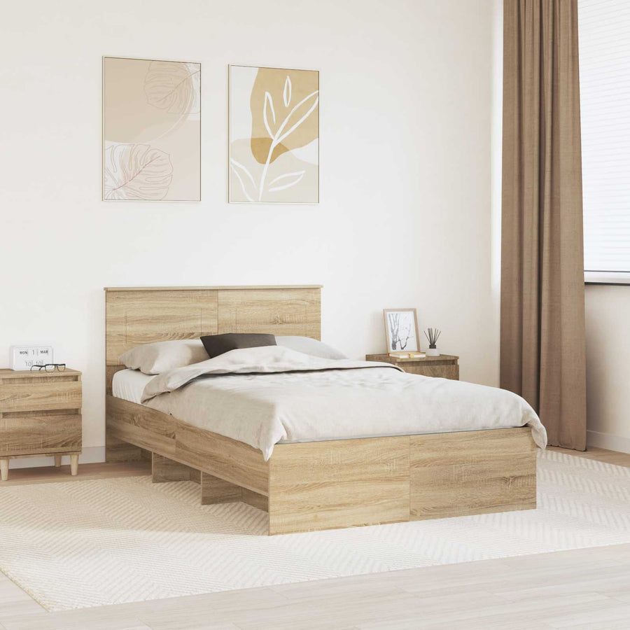 Bedframe Sonoma Eiken 120 x 123 cm Bewerkt hout