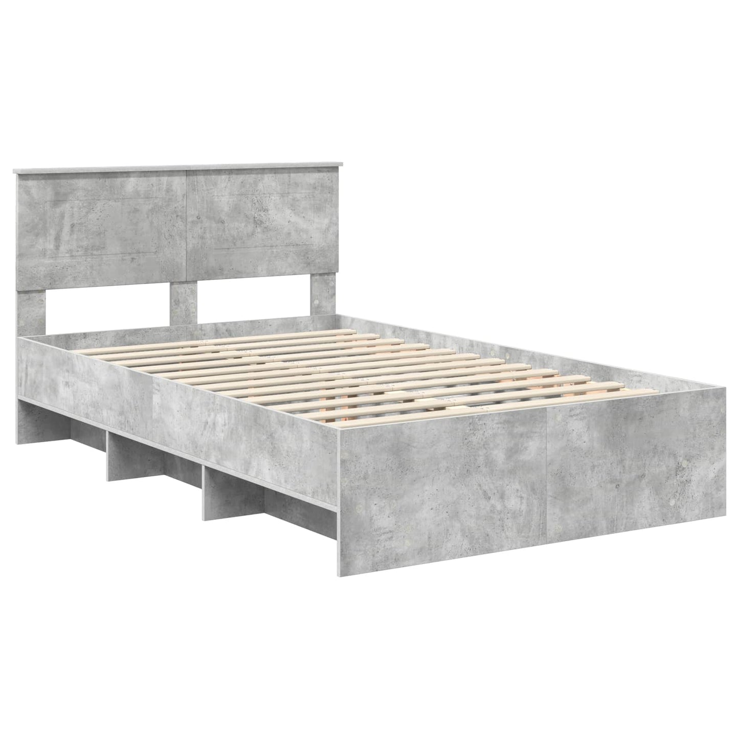 Bedframe met hoofdeinde Beton Grijs 120 x 123 cm Bewerkt hout