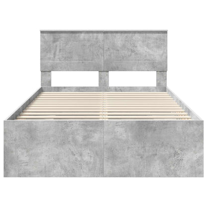 Bedframe met hoofdeinde Beton Grijs 120 x 123 cm Bewerkt hout