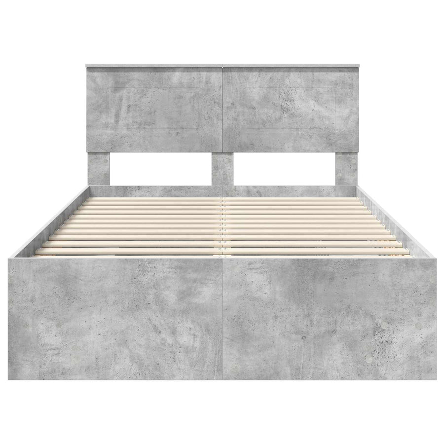 Bedframe met hoofdeinde Beton Grijs 120 x 123 cm Bewerkt hout