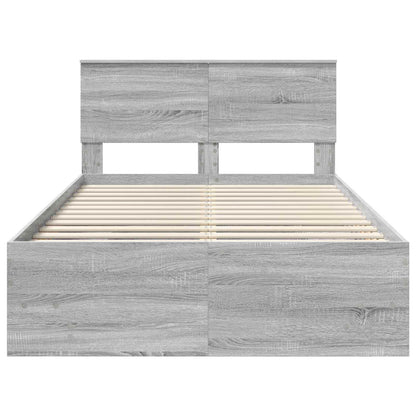 Bedframe met hoofdeinde Grijs Sonoma 120 x 123 cm Bewerkt hout