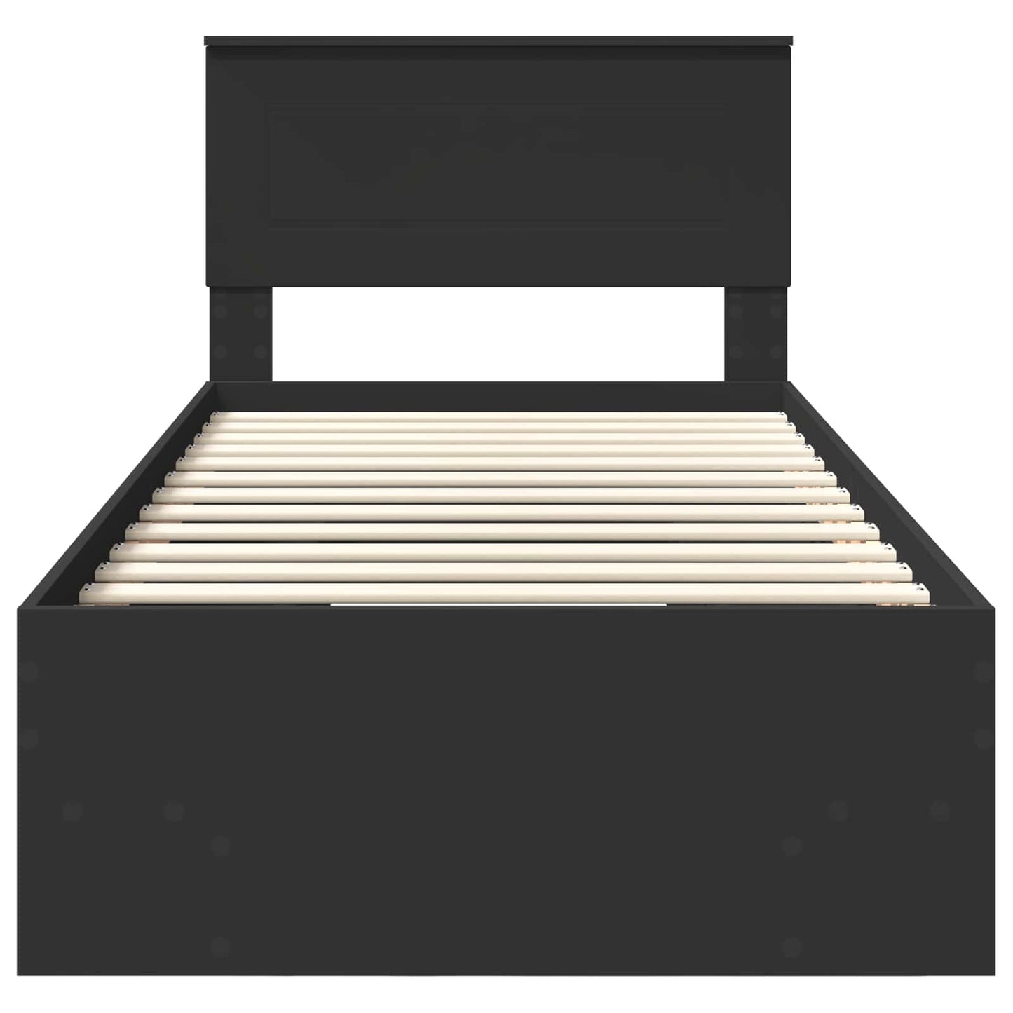 Bedframe Zwart 120 x 123 cm Bewerkt hout