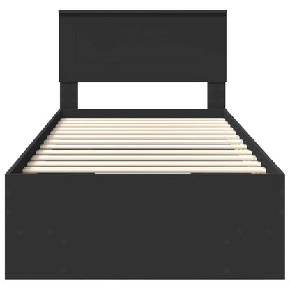 Bedframe Zwart 120 x 123 cm Bewerkt hout