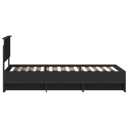 Bedframe Zwart 120 x 123 cm Bewerkt hout