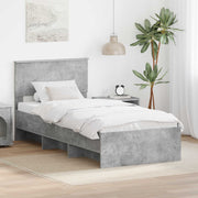 Bed Frame with Headboard Concrete Grey 120 x 200 cm Engineered Wood