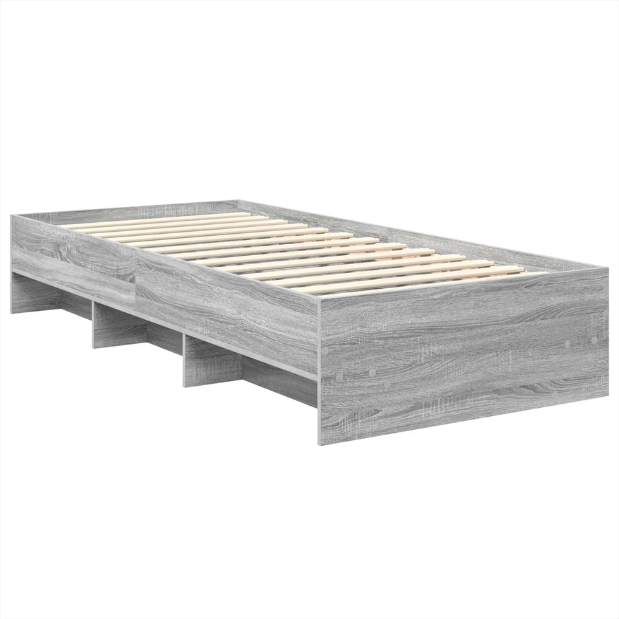 Bedframe met hoofdeinde Grijs Sonoma 120 x 123 cm Bewerkt hout