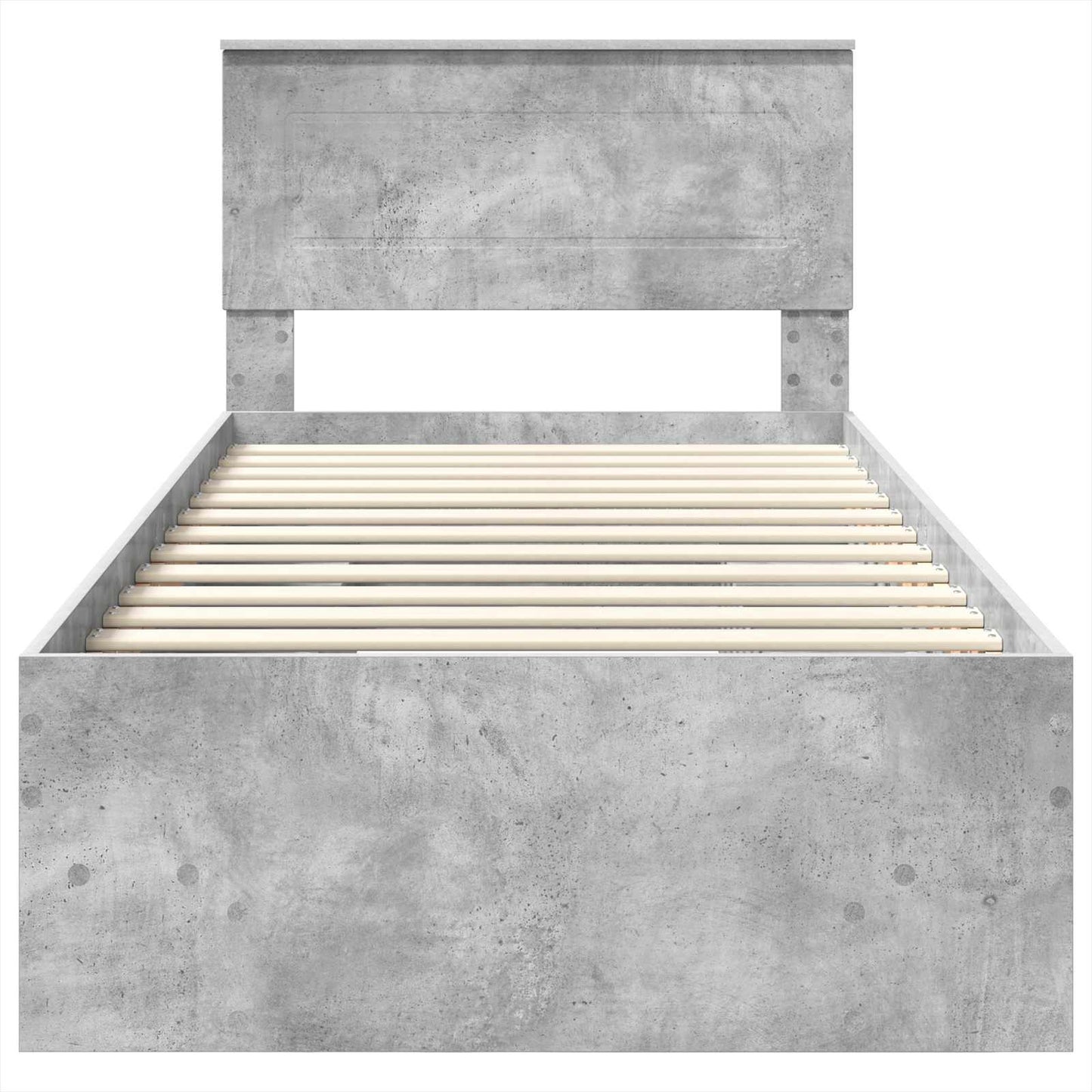 Bedframe met hoofdeinde Beton Grijs 90 x 200 cm Bewerkt hout