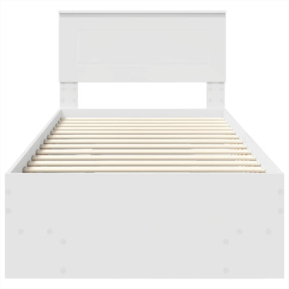 Bedframe met hoofdeinde Wit 80 x 200 cm Bewerkt hout