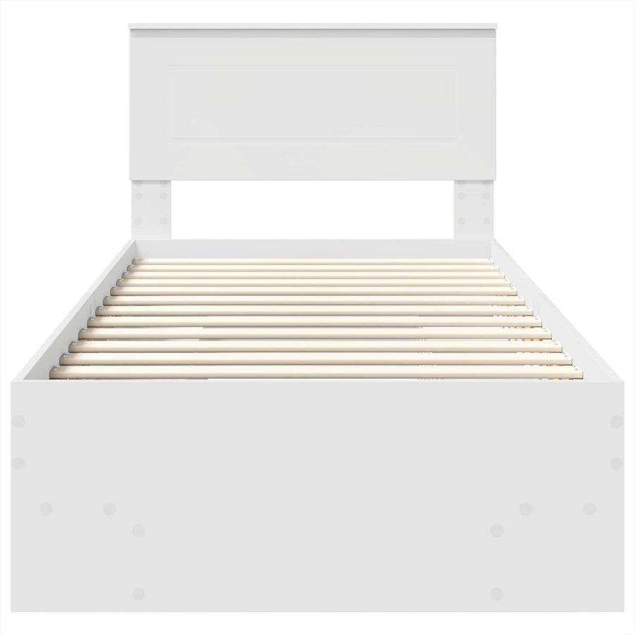 Bedframe met hoofdeinde Wit 80 x 200 cm Bewerkt hout