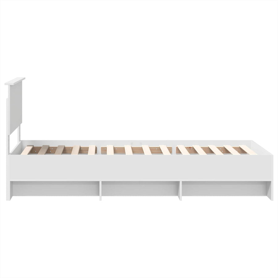 Bedframe met hoofdeinde Wit 80 x 200 cm Bewerkt hout