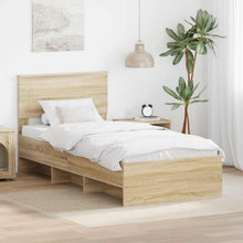 Bedframe met hoofdeinde Sonoma Eiken 80 x 200 cm Bewerkt hout