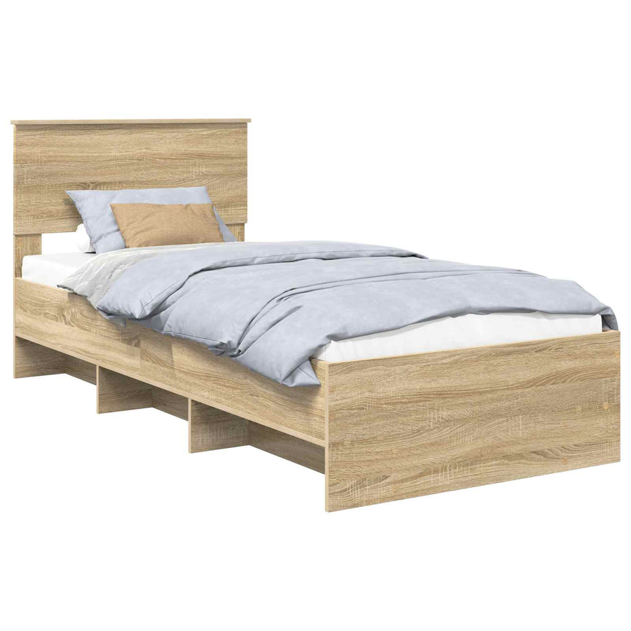 Bedframe met hoofdeinde Sonoma Eiken 80 x 200 cm Bewerkt hout