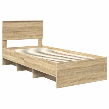 Bedframe met hoofdeinde Sonoma Eiken 80 x 200 cm Bewerkt hout