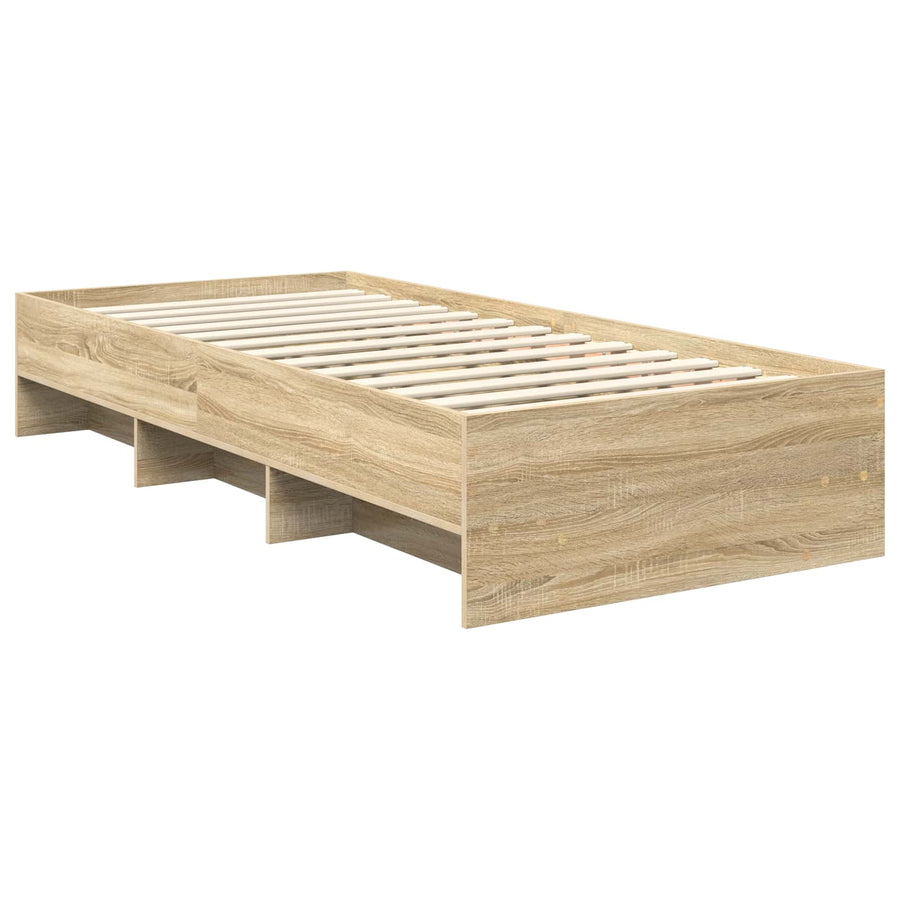 Bedframe met hoofdeinde Sonoma Eiken 80 x 200 cm Bewerkt hout
